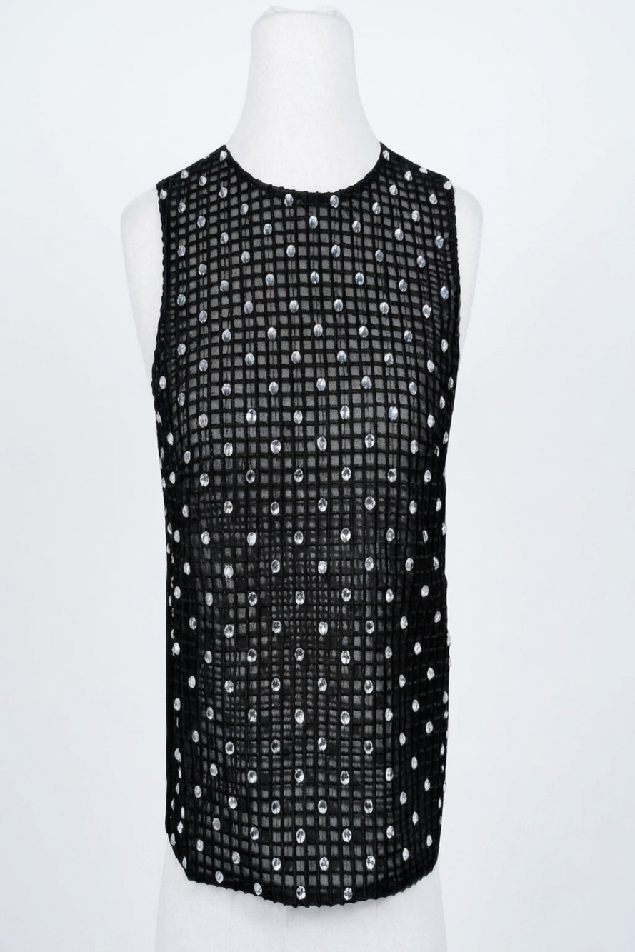 NEW ENDLESS ROSE shimmer top in black